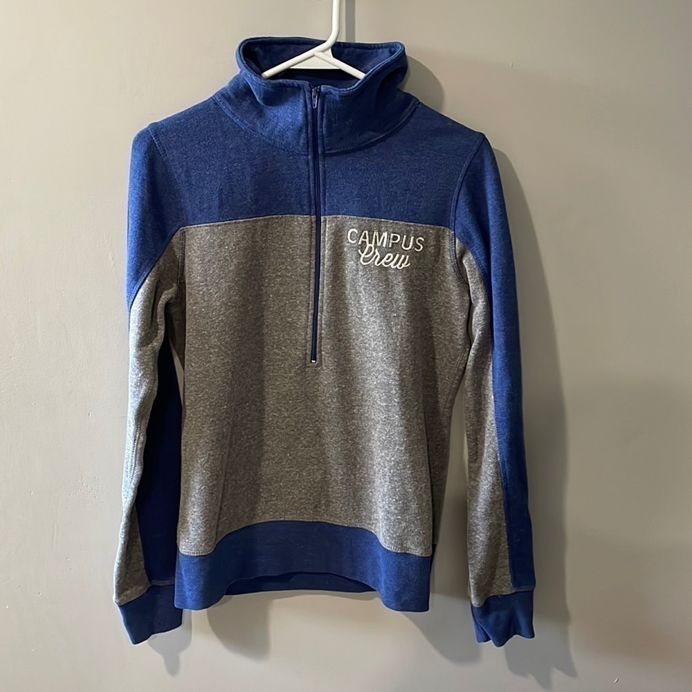 Campus Crew long-sleeve, half-zip with mock neck collar